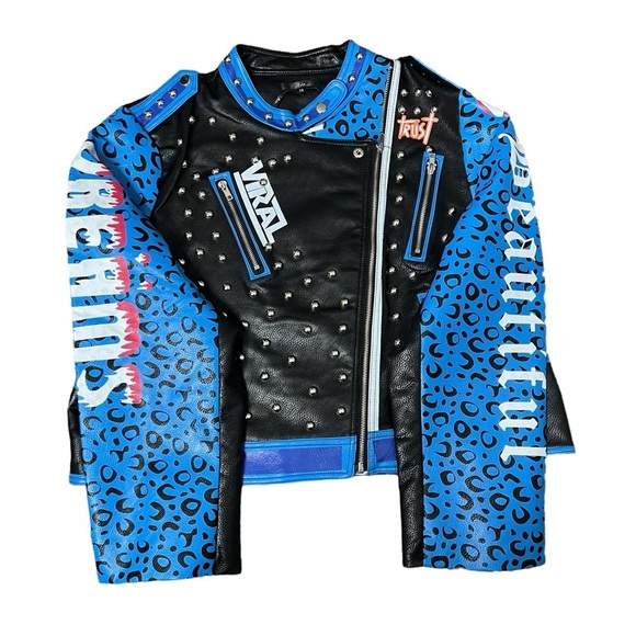 For Her NYC Women’s Studded Bling Moto Jacket - Picture 9 of 16